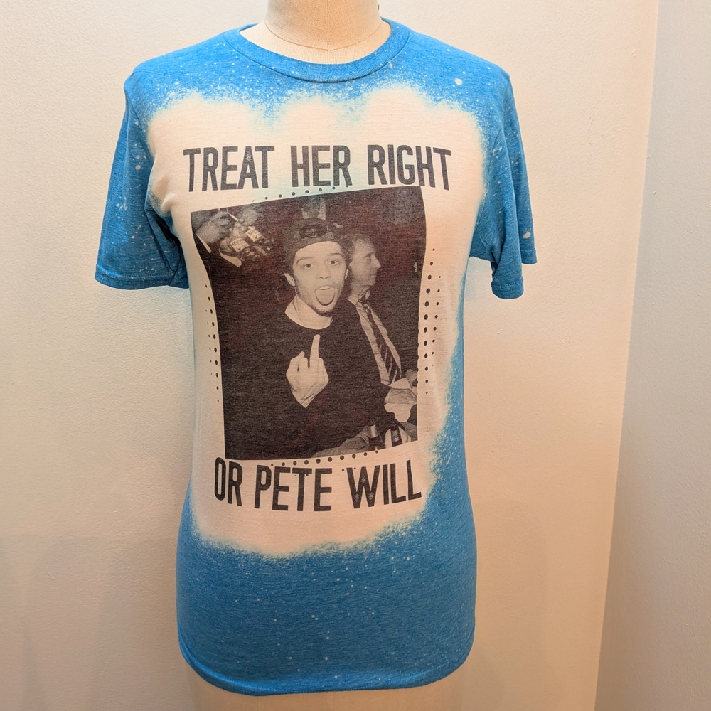 Pete Davidson “Treat Her Right or Pete Will” Viral Graphic Tee | Rare Sold Out S